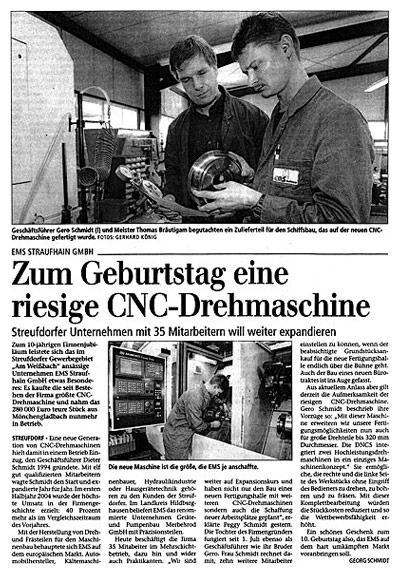 2004 – Zum Geburtstag eine riesige CNC-Drehmaschine